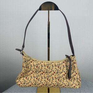 Cottagecore Brown Floral Shoulder Bag Dainty Lightweight Zipper Closure No Brand